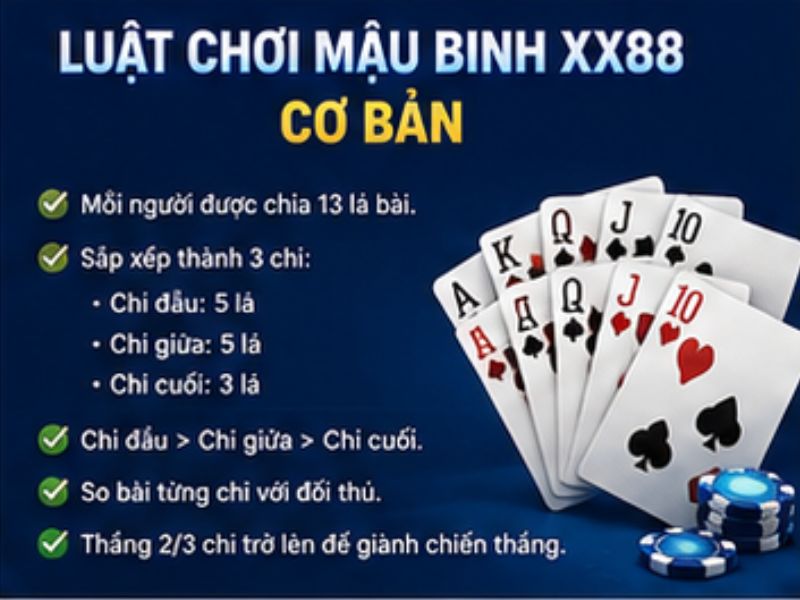 Luật Chơi Mậu Binh XX88 Cơ Bản