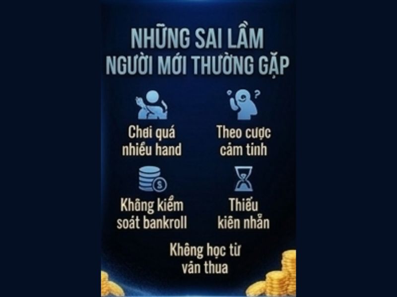 Những Sai Lầm Người Mới Thường Gặp Khi Chơi Poker XX88
